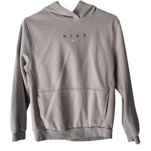Nike Sportswear Beige Embroidered Logo Pullover Hoodie Sweatshirt XL
